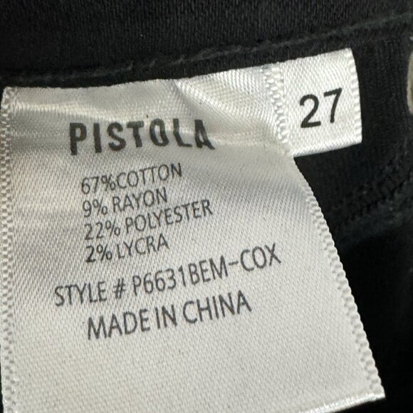 Pistola Jeans Womens Size 27 Aline Coated High Rise Skinny in Black Coated Onyx - Picture 12 of 16